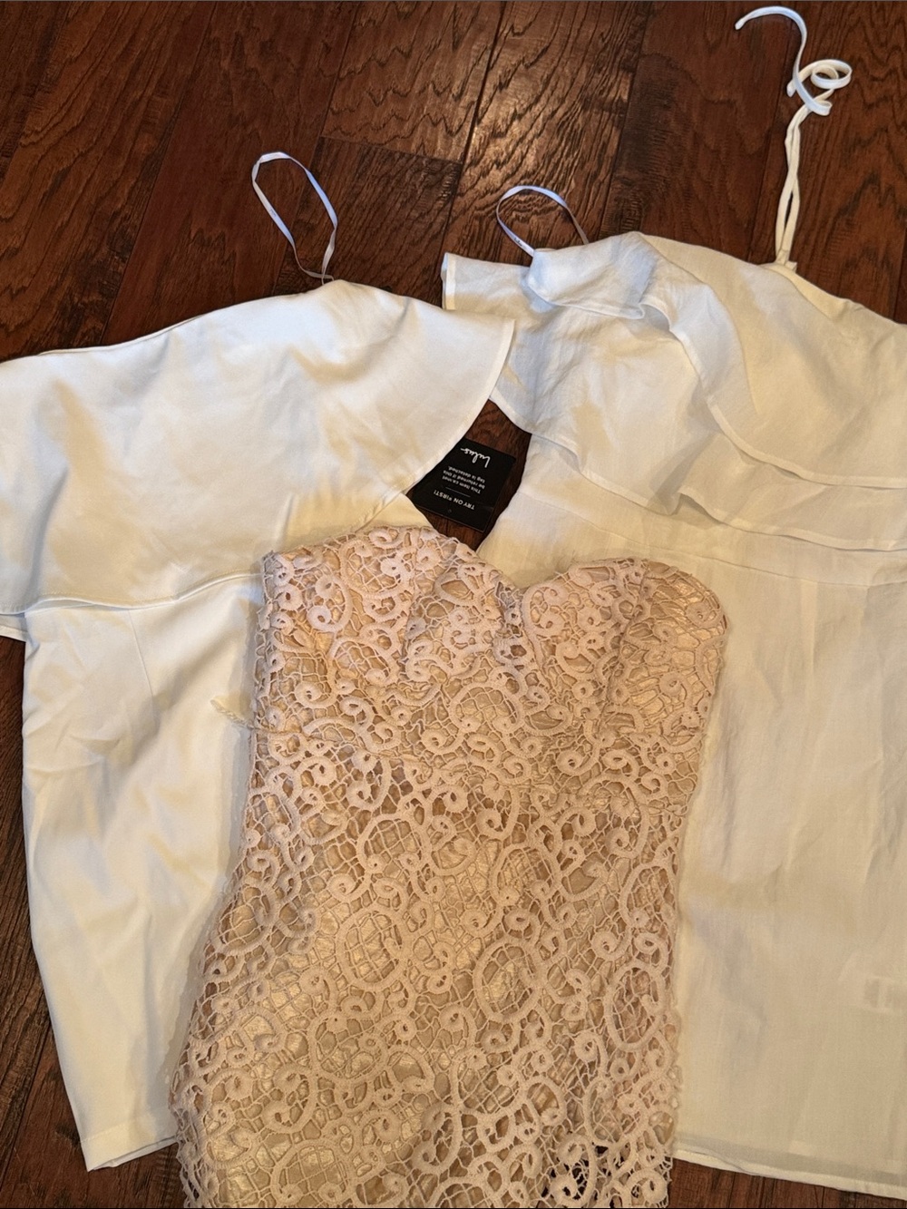 NWT Lulu's white Ruffle Mini Dress - Picture 6 of 6